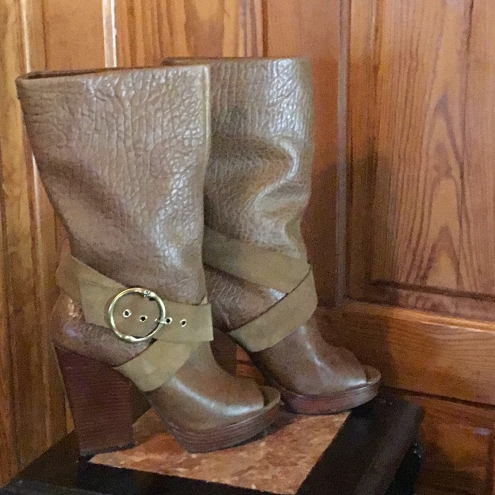 Lucky brand brown leather boots sz10